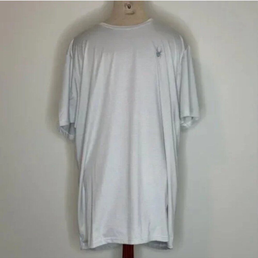 Spyder Men's Active Performance Dry Fit Sports Tee Gray White Tee Size XL